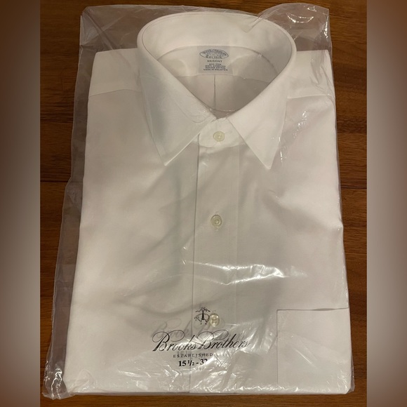 NWT Brooks Brothers Regent Fit, non-iron, white dress shirt. 15.5/32 - Picture 1 of 4